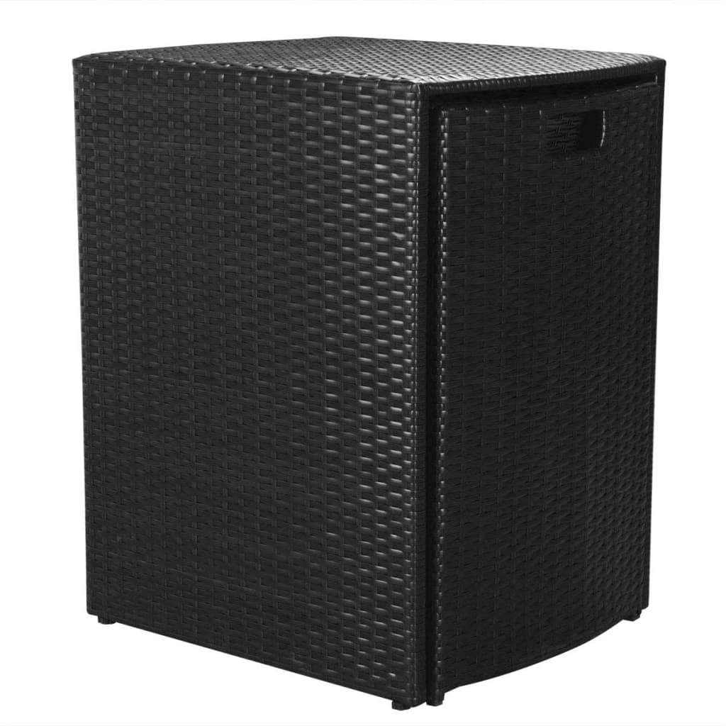Ensemble de bistro 3 pcs avec coussins résine tressée noir - XIOS