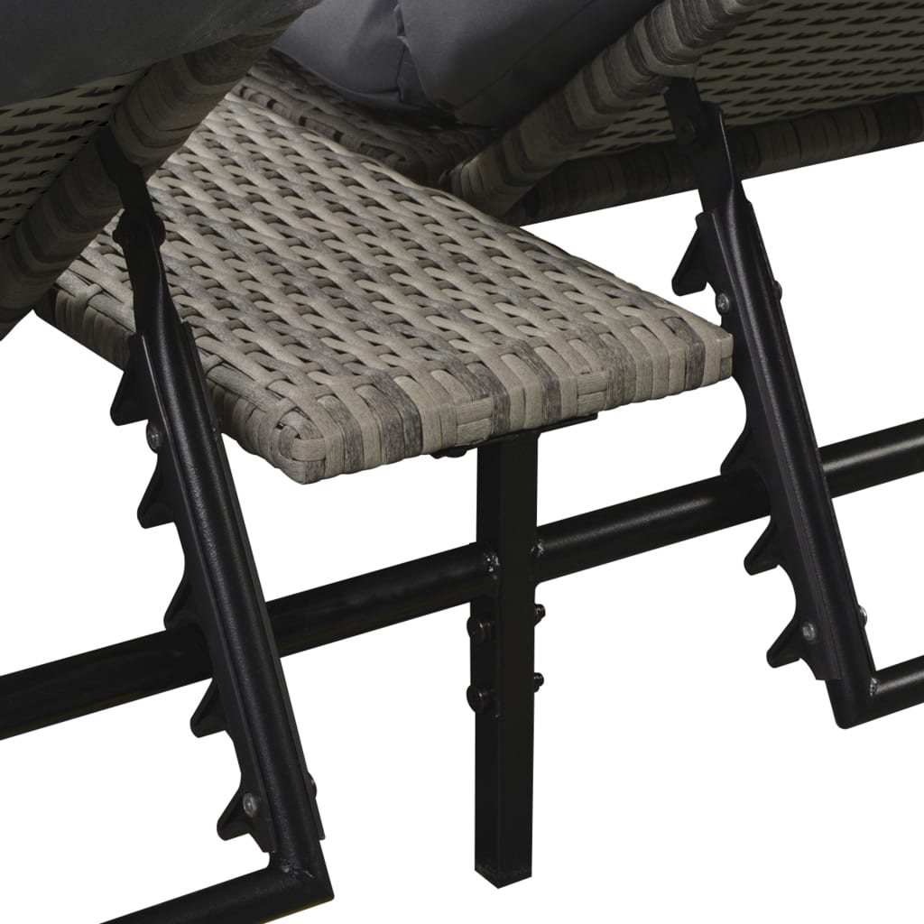 Salon de jardin 5 pcs avec coussins Résine tressée Gris Salons de jardin vidaXL