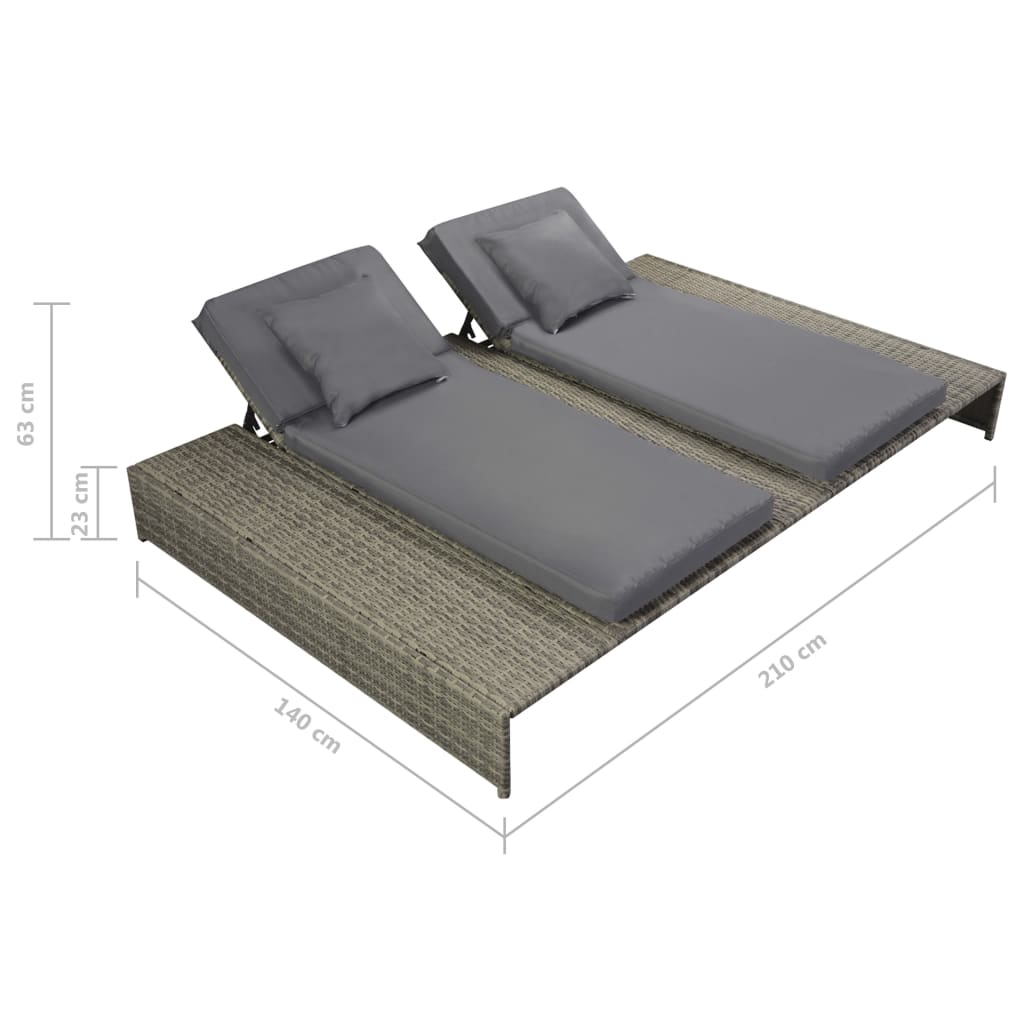 Salon de jardin 5 pcs avec coussins Résine tressée Gris Salons de jardin vidaXL