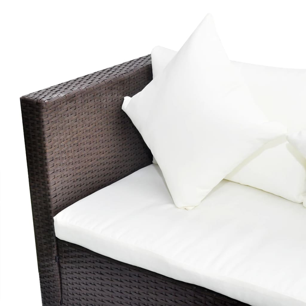 Salon de jardin 4 pcs avec coussins Résine tressée Marron - XIOS