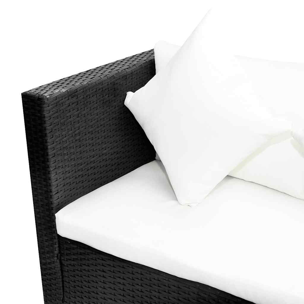 Salon de jardin 4 pcs avec coussins Résine tressée Noir - XIOS