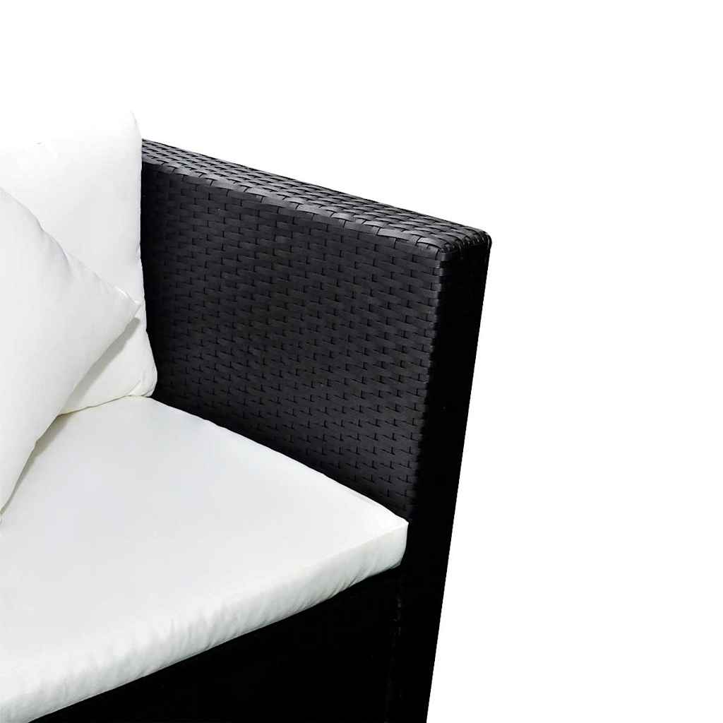 Salon de jardin 4 pcs avec coussins Résine tressée Noir - XIOS