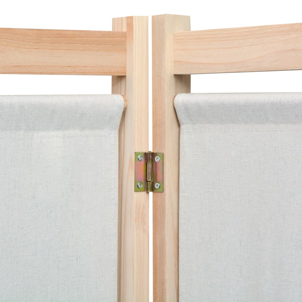 Cloison de séparation 3 panneaux Crème 120x170x4 cm Tissu - XIOS