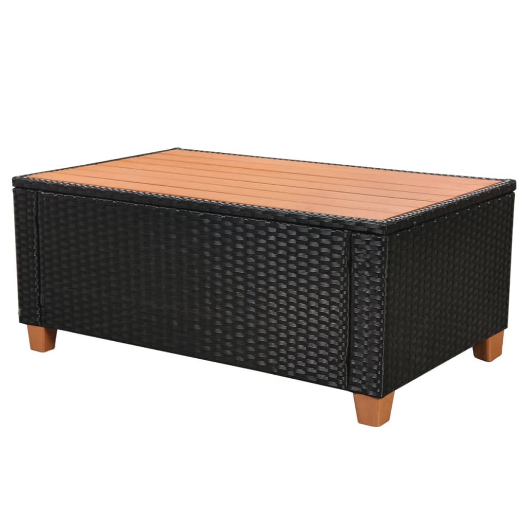 Salon de jardin 5 pcs avec coussins résine tressée noir - XIOS