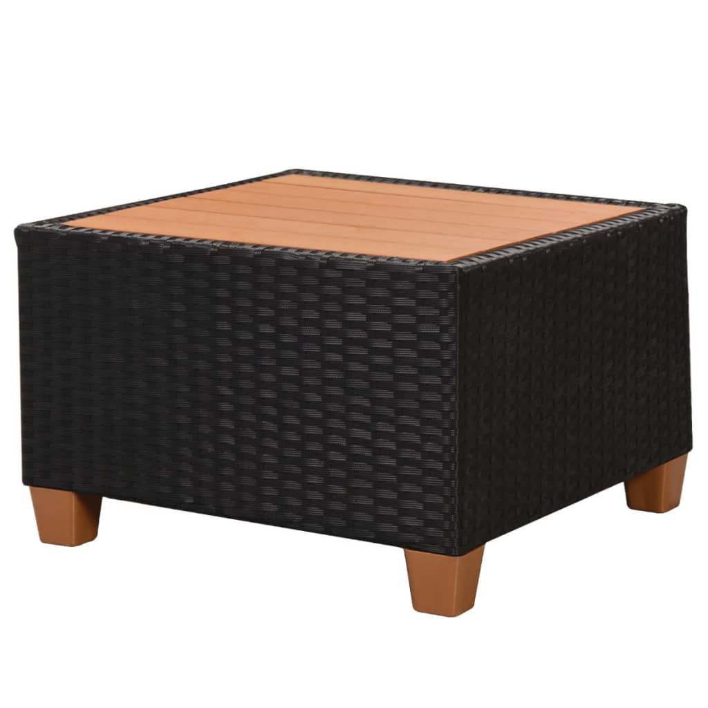 Salon de jardin 4 pcs avec coussins Résine tressée Noir