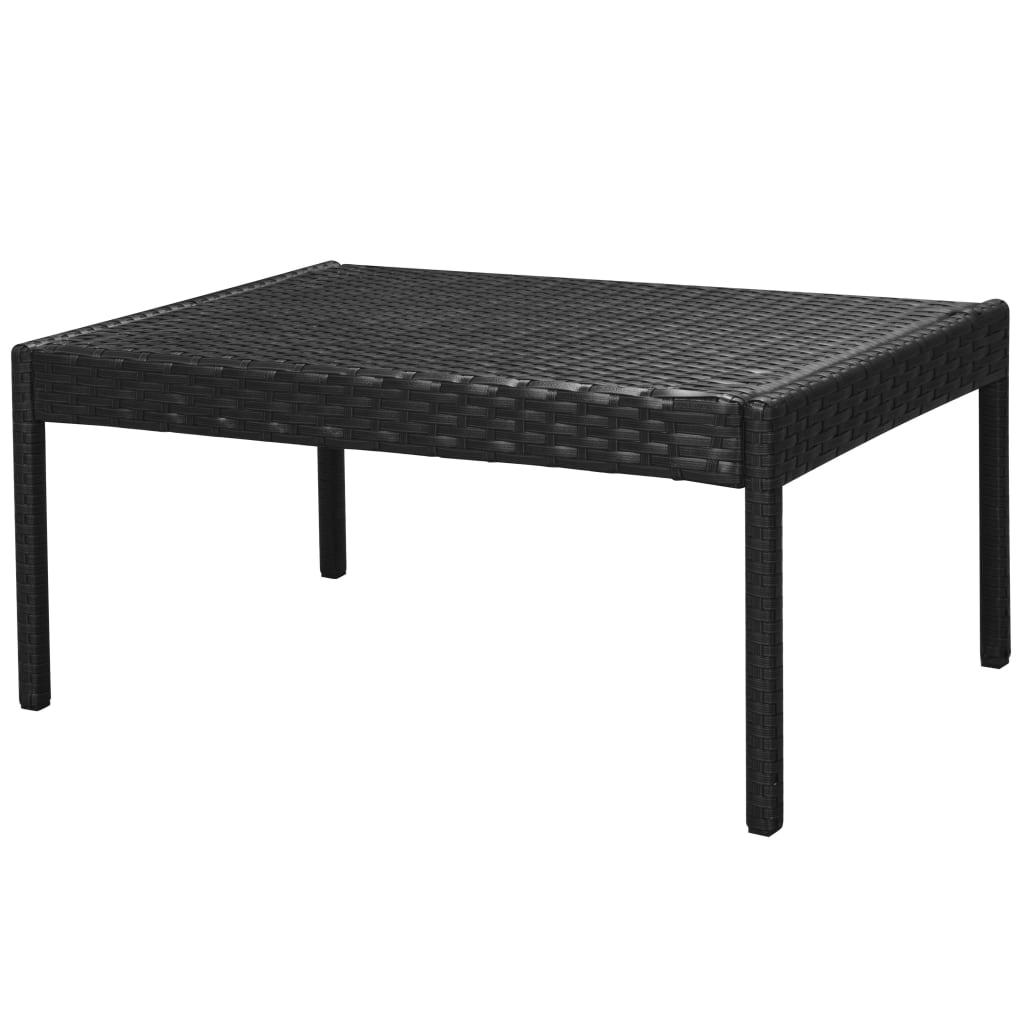 Salon de jardin 6 pcs avec coussins résine tressée noir - XIOS
