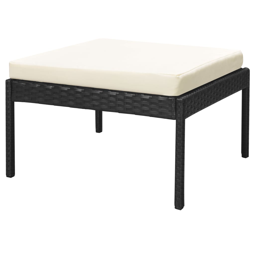 Salon de jardin 6 pcs avec coussins résine tressée noir - XIOS