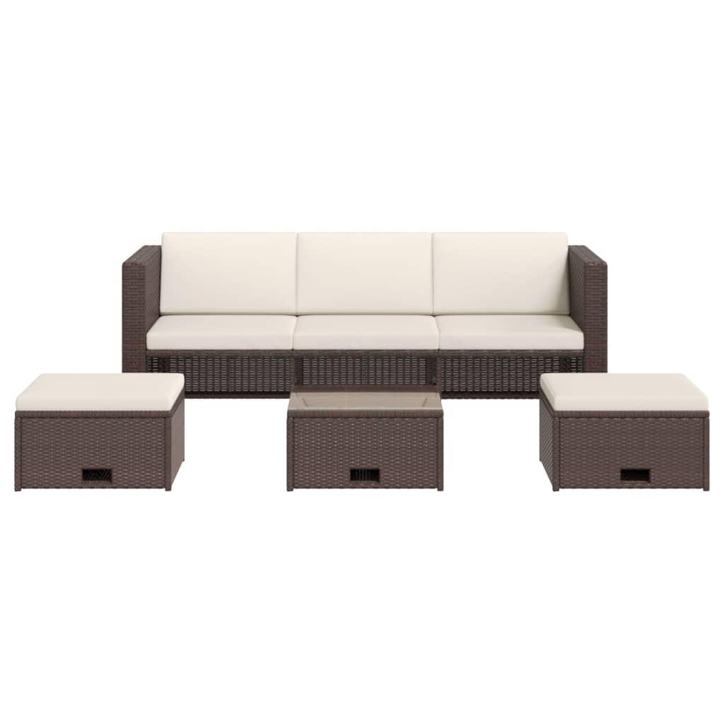 Salon de jardin 4 pcs avec coussins Résine tressée Marron - XIOS