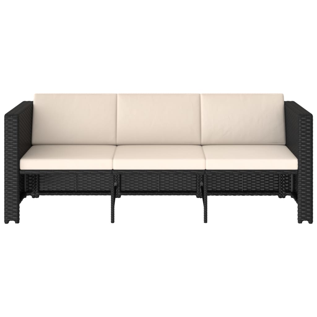 Salon de jardin 4 pcs avec coussins Résine tressée Noir - XIOS