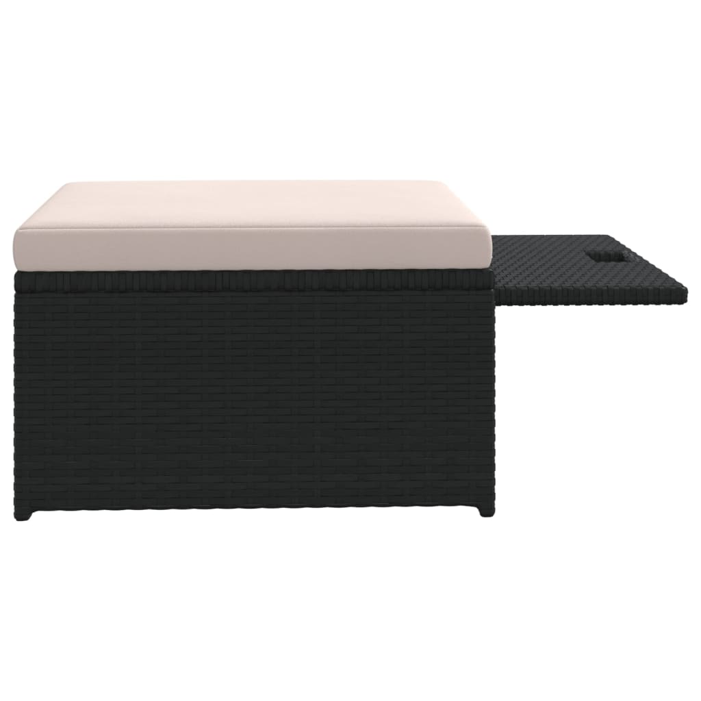 Salon de jardin 4 pcs avec coussins Résine tressée Noir - XIOS