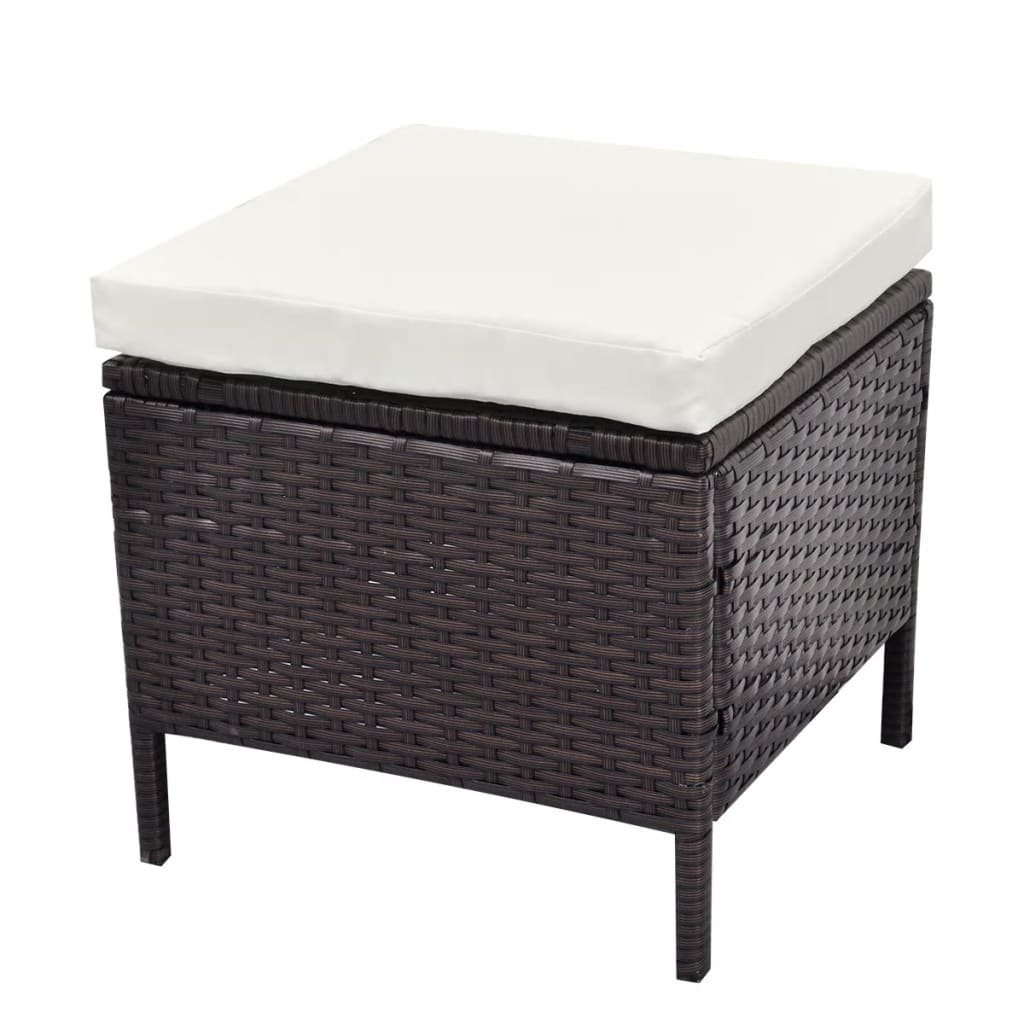 Salon de jardin 4 pcs avec coussins Résine tressée Marron Salons de jardin vidaXL