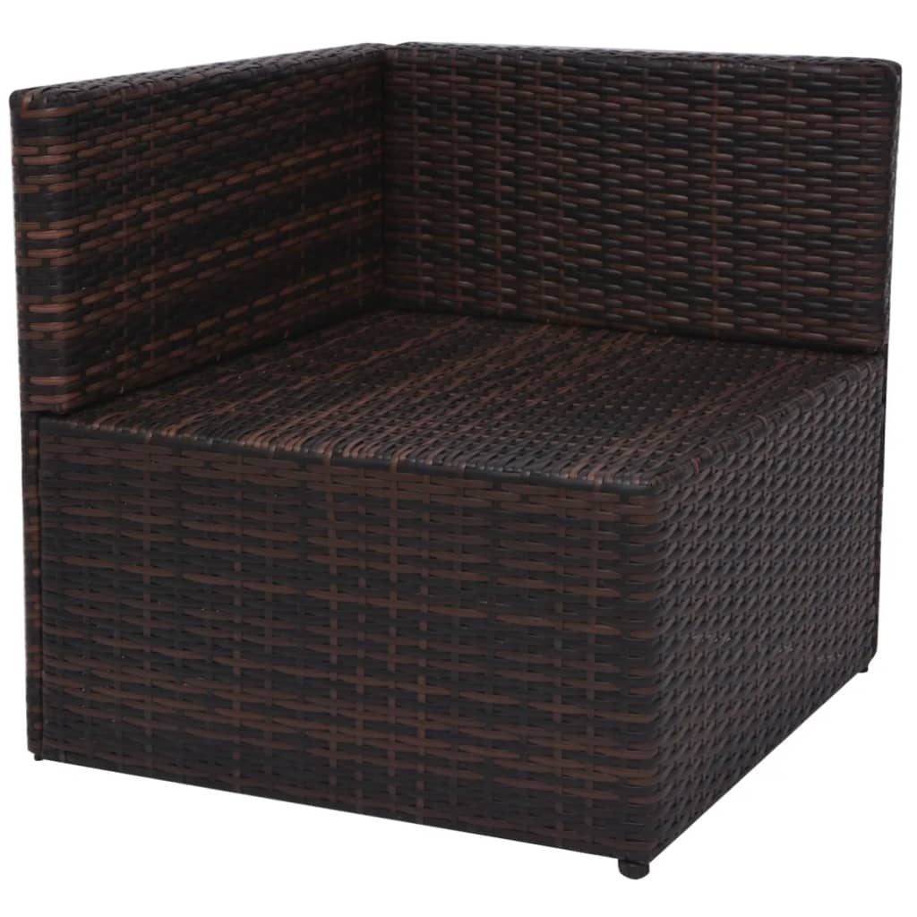 Salon de jardin 5 pcs avec coussins Résine tressée Marron - XIOS