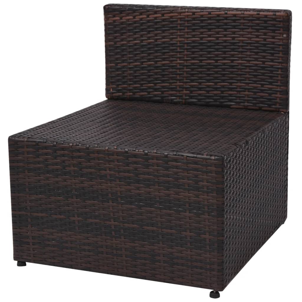 Salon de jardin 5 pcs avec coussins Résine tressée Marron - XIOS