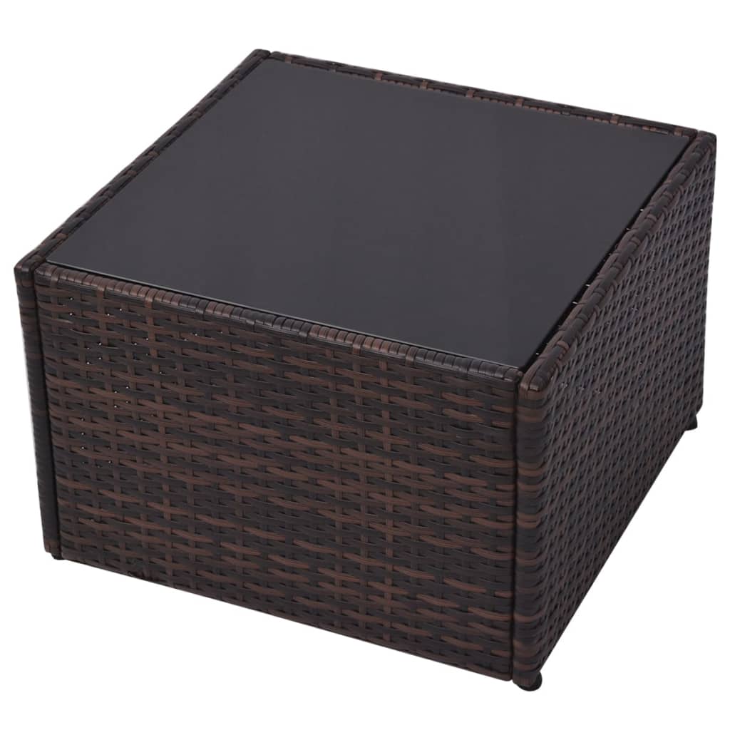 Salon de jardin 5 pcs avec coussins Résine tressée Marron - XIOS