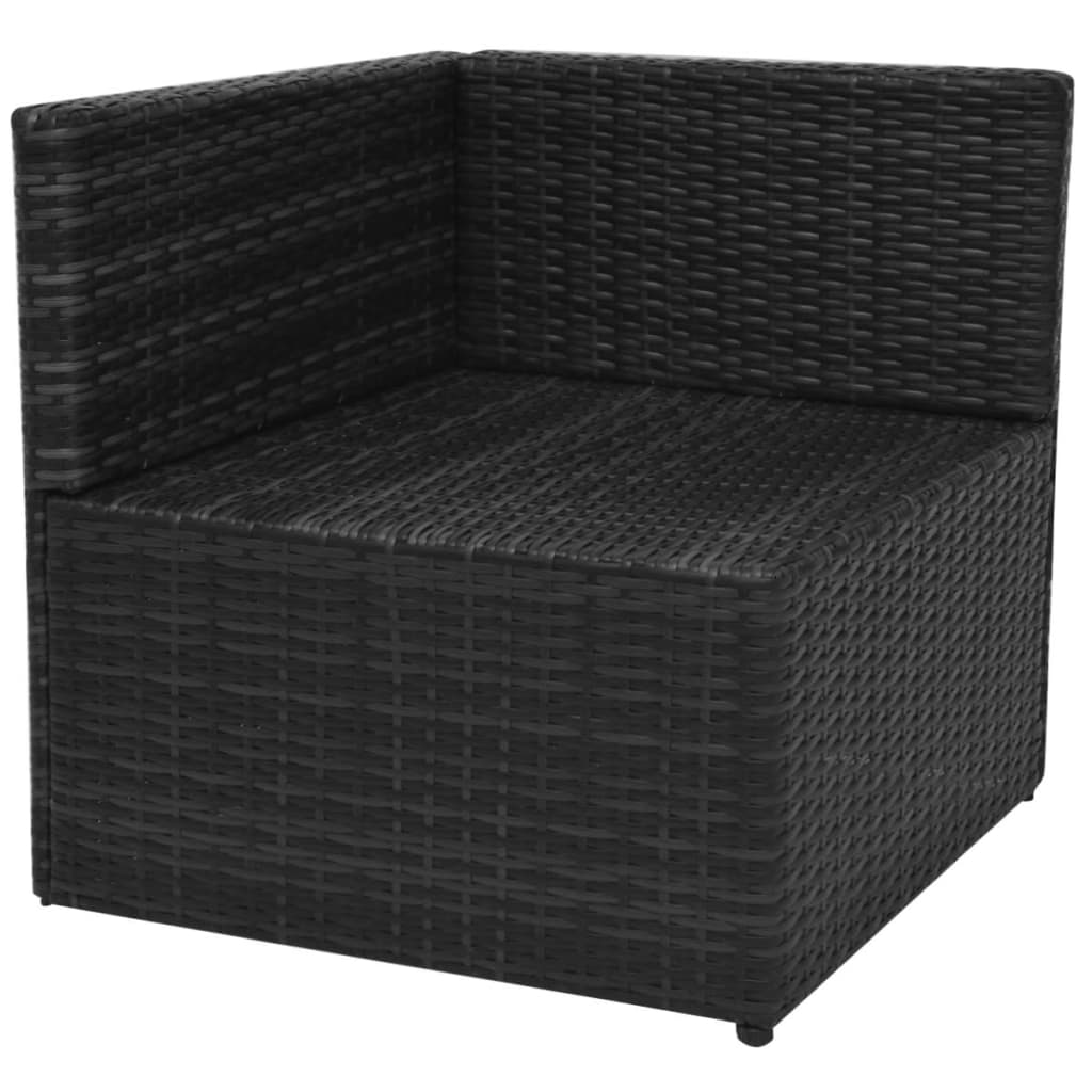 Salon de jardin 5 pcs avec coussins résine tressée noir - XIOS