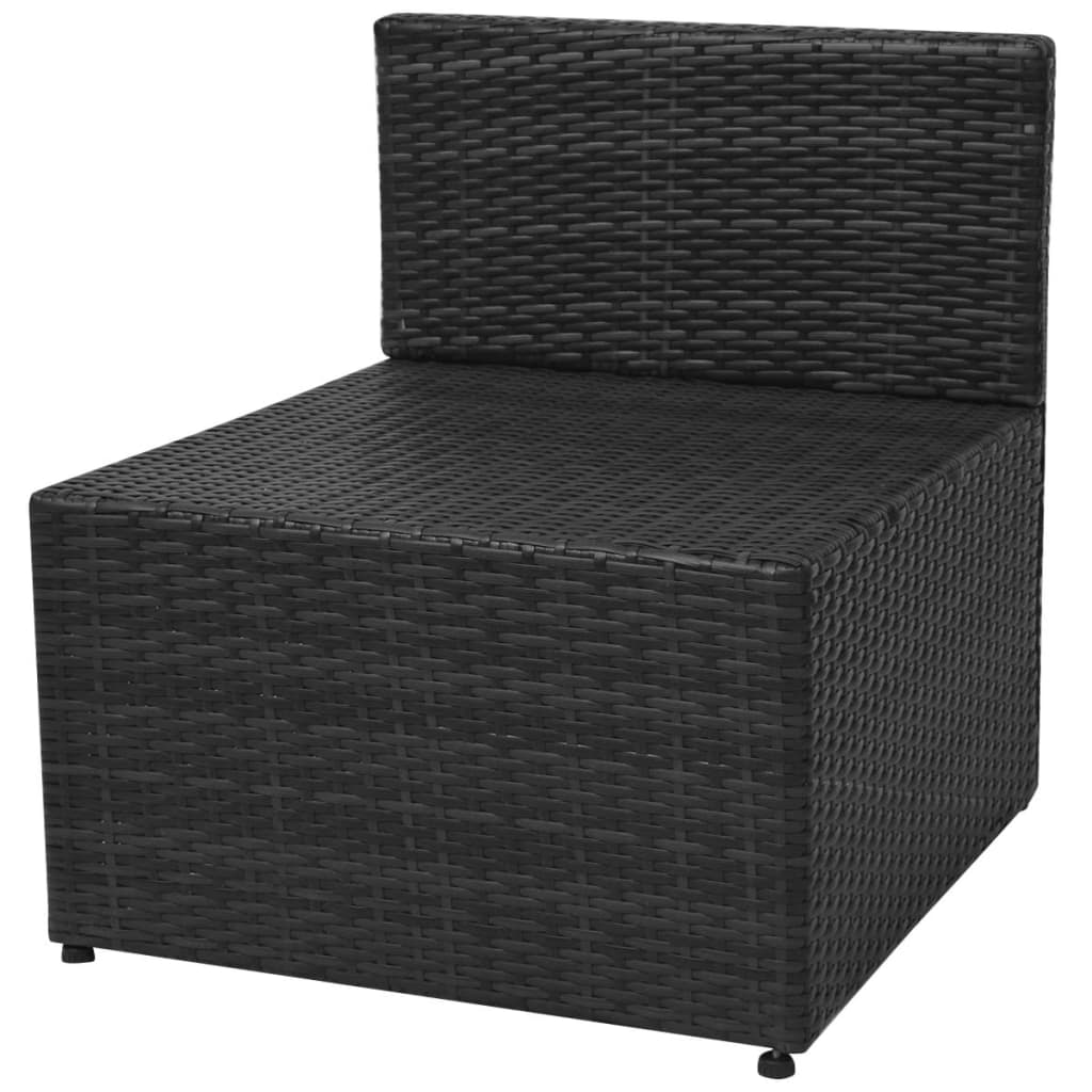 Salon de jardin 5 pcs avec coussins résine tressée noir - XIOS