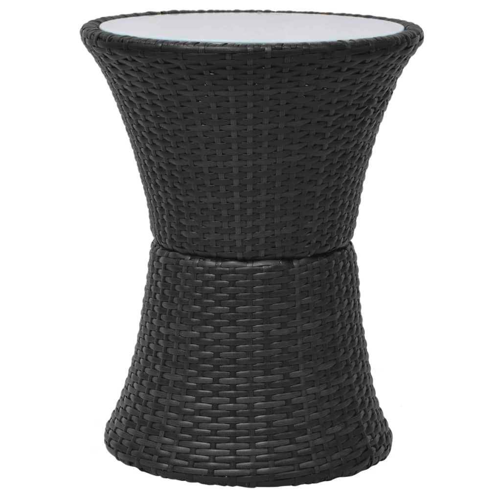 Mobilier de bistro 3 pcs avec coussins Résine tressée Noir - XIOS