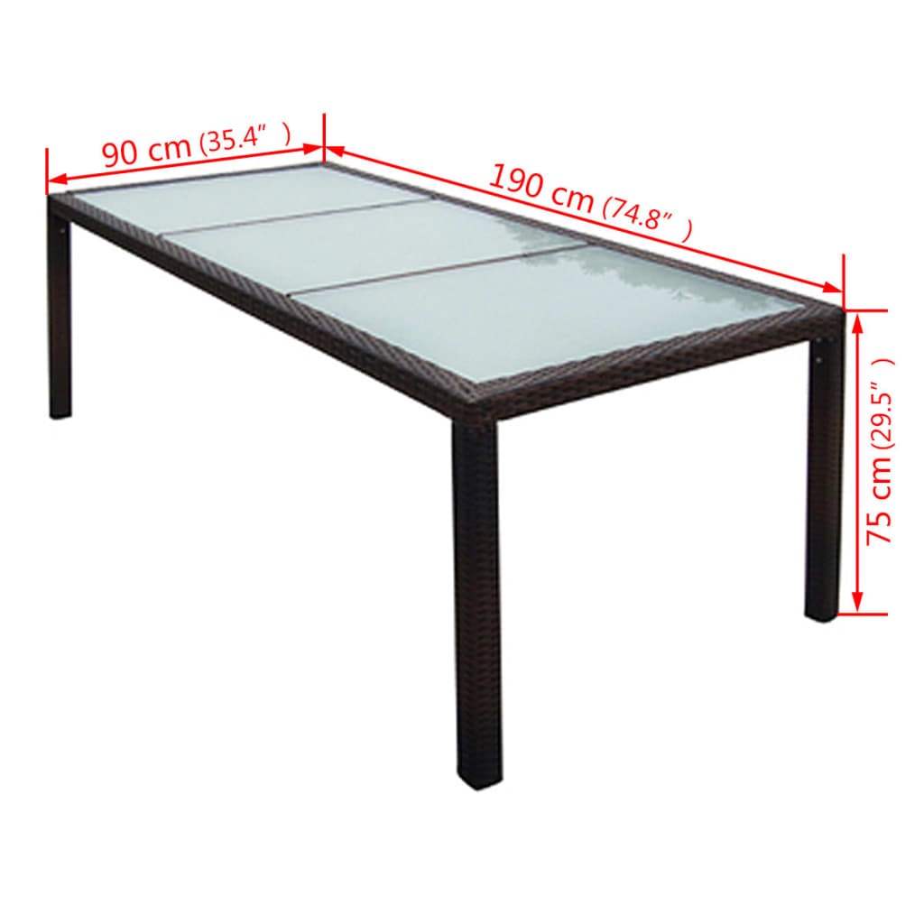 Ensemble à manger d'extérieur avec coussins 9pcs Résine tressée - XIOS