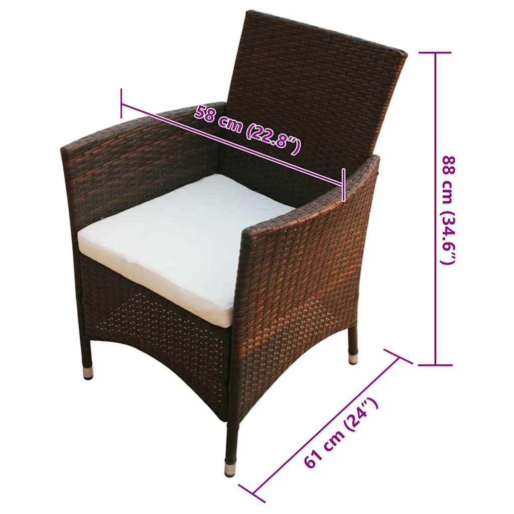 Ensemble à manger d'extérieur 7 pcs et coussins Résine tressée - XIOS