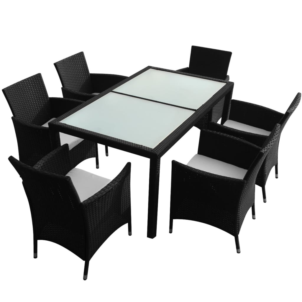Ensemble à manger d'extérieur 7 pcs et coussins résine tressée - XIOS