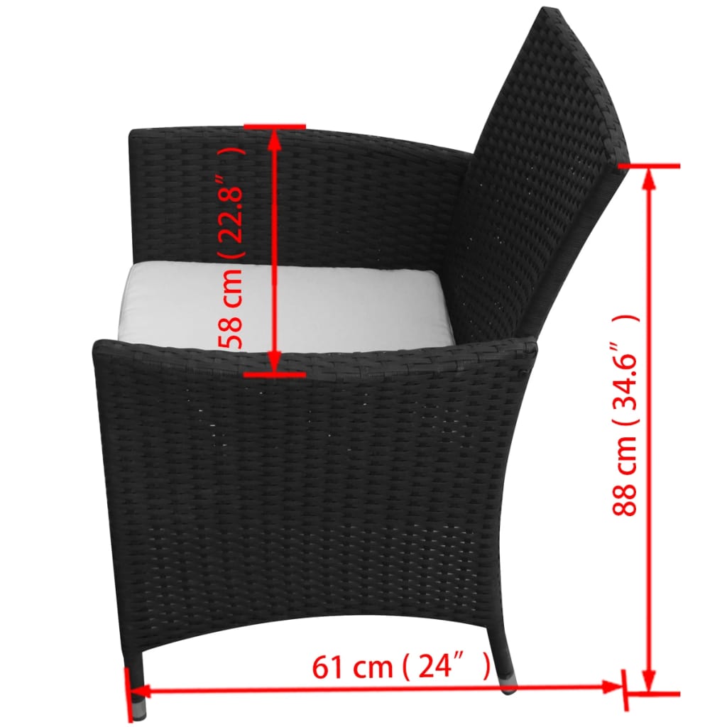 Ensemble à manger d'extérieur 7 pcs et coussins résine tressée - XIOS