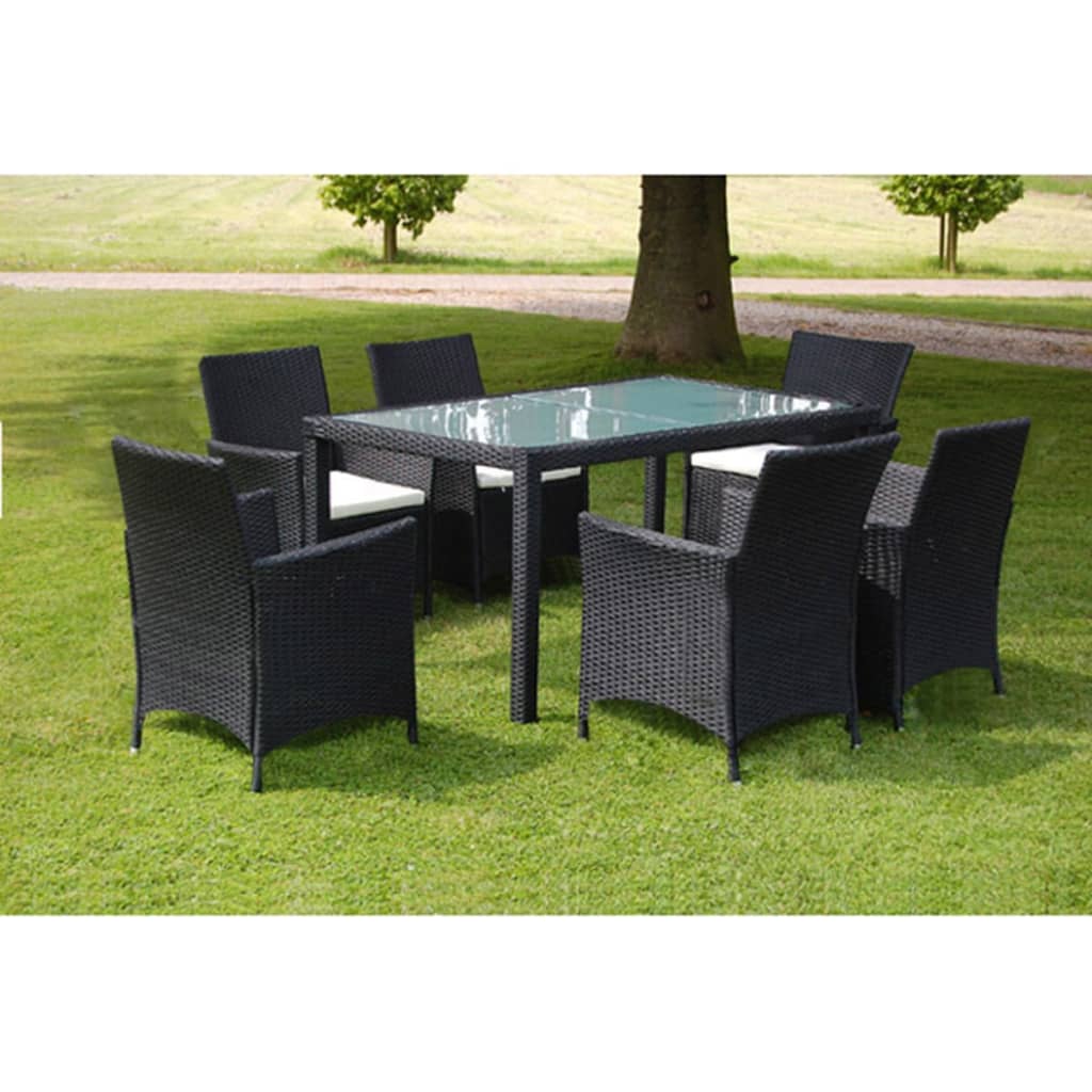 Ensemble à manger d'extérieur 7 pcs et coussins résine tressée - XIOS