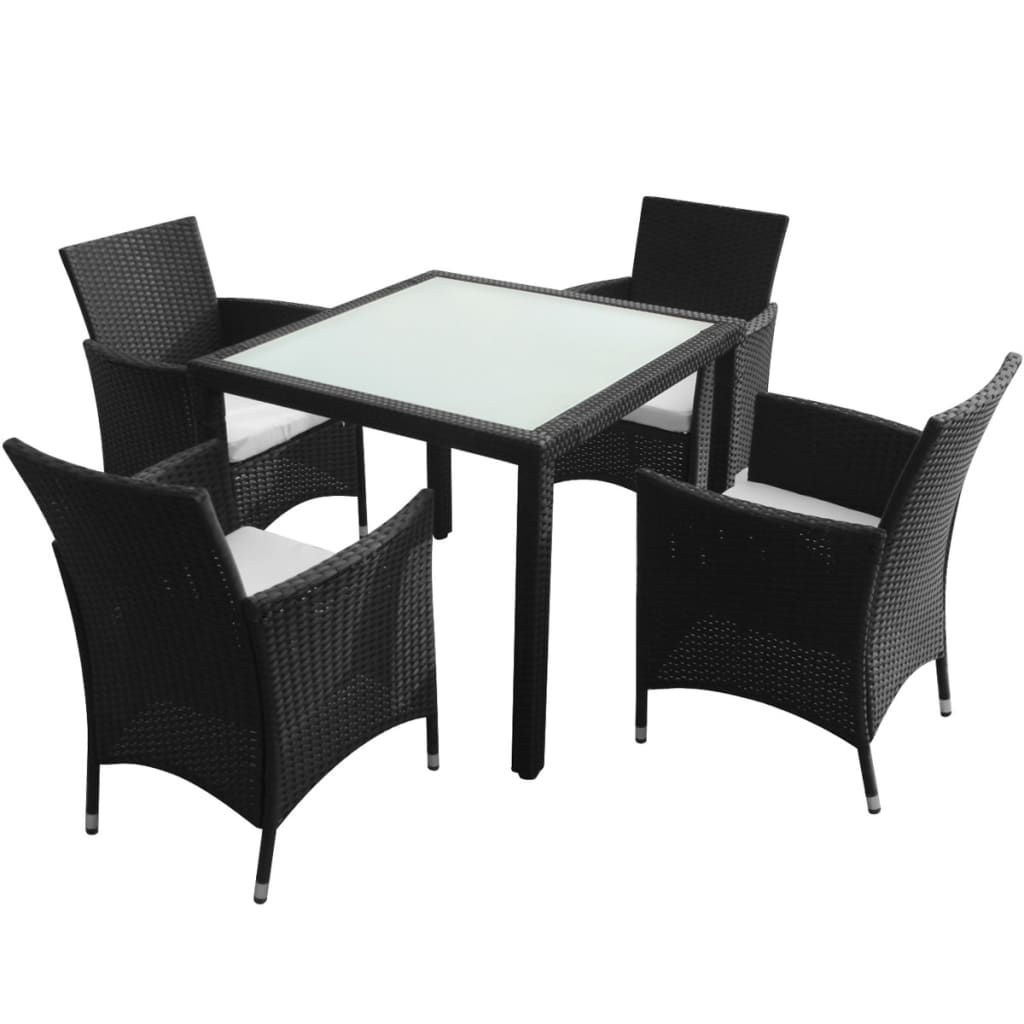Ensemble à manger d'extérieur 5pcs avec coussins Résine tressée - XIOS
