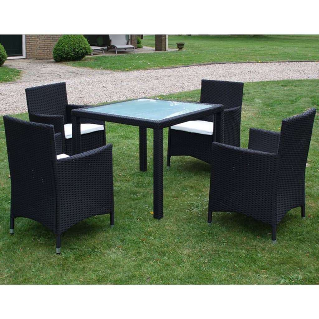 Ensemble à manger d'extérieur 5pcs avec coussins Résine tressée - XIOS