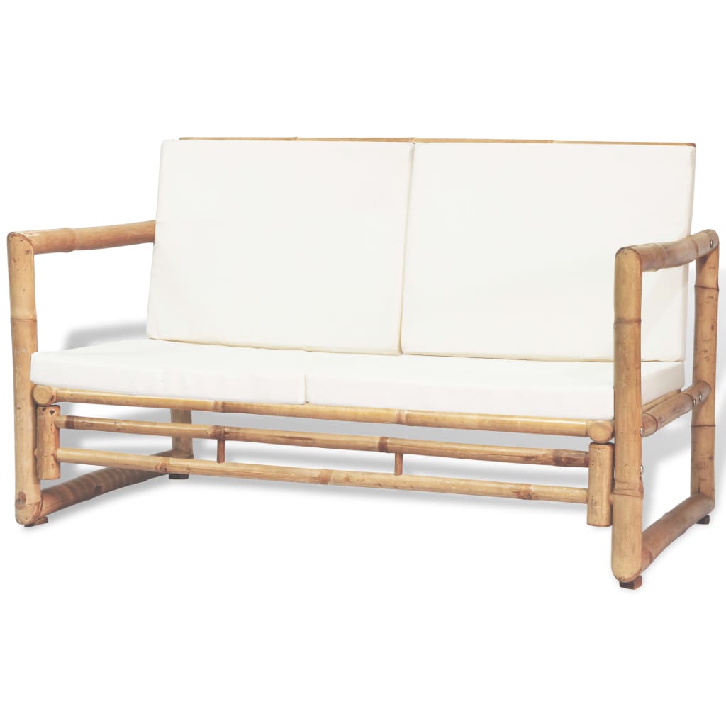 Salon de jardin 4 pcs avec coussins Bambou - XIOS
