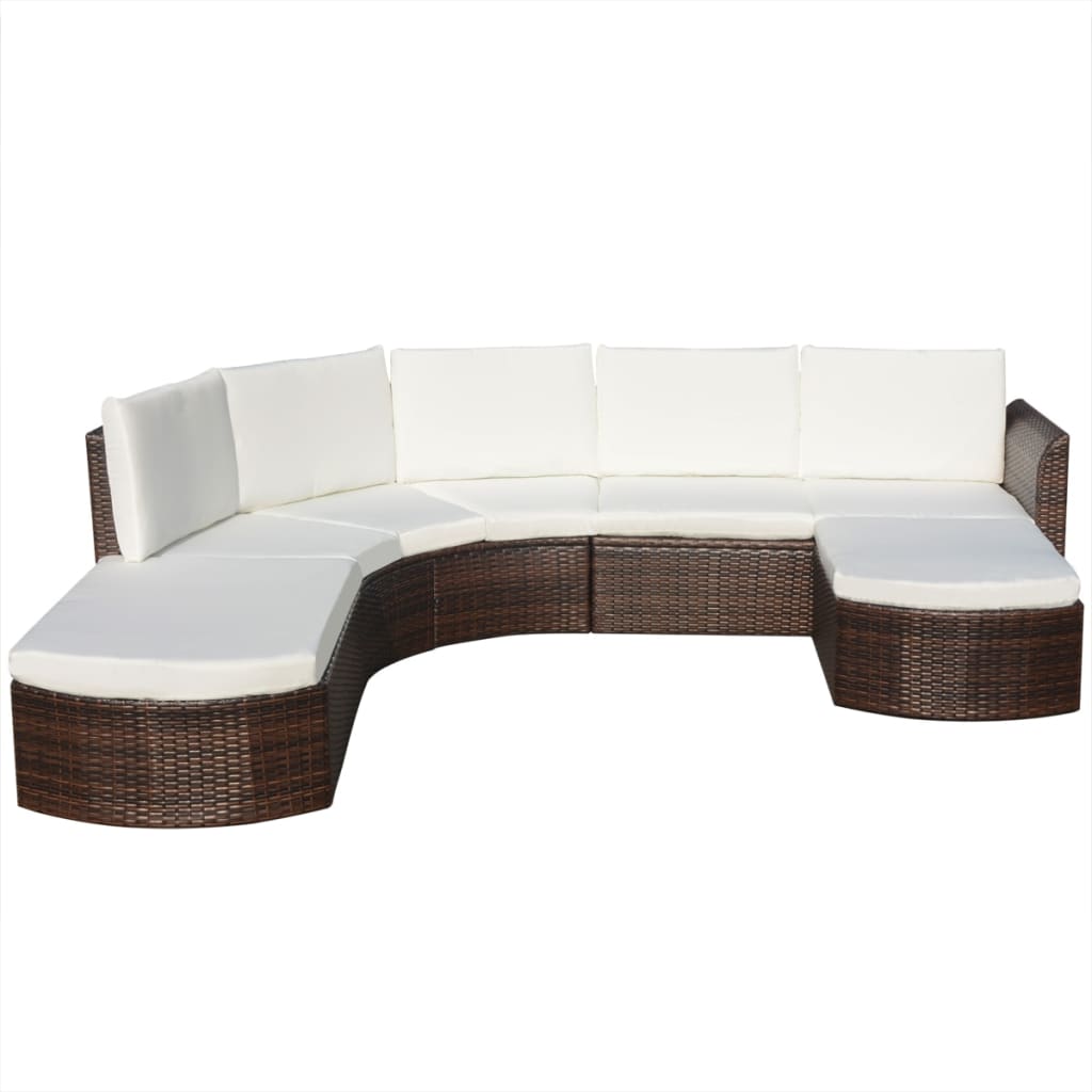 Salon de jardin 4 pcs avec coussins Résine tressée Marron - XIOS