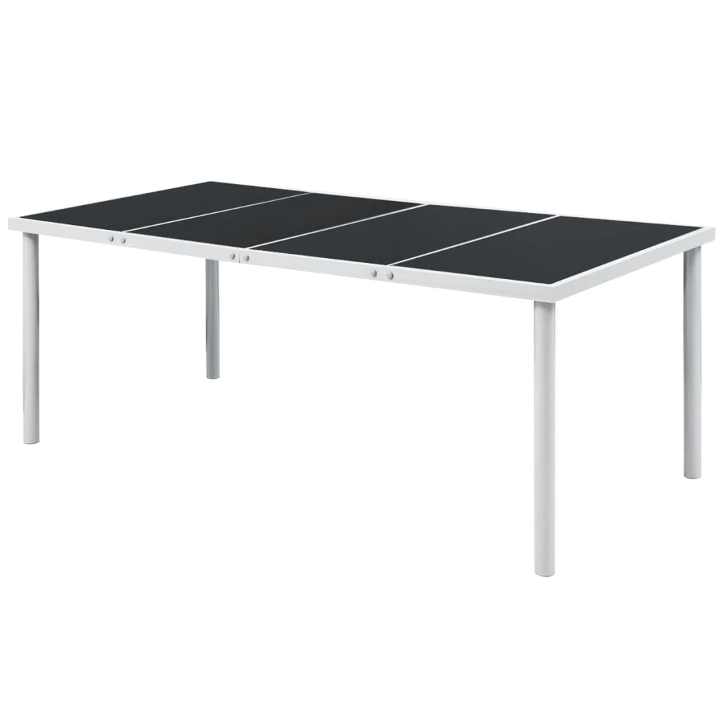 Ensemble à manger d'extérieur 9 pcs Acier Noir - XIOS
