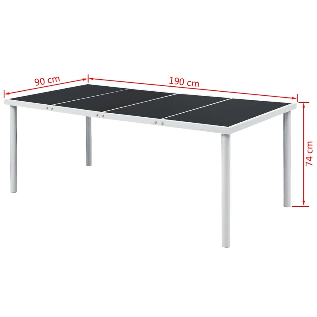 Ensemble à manger d'extérieur 9 pcs Acier Noir - XIOS