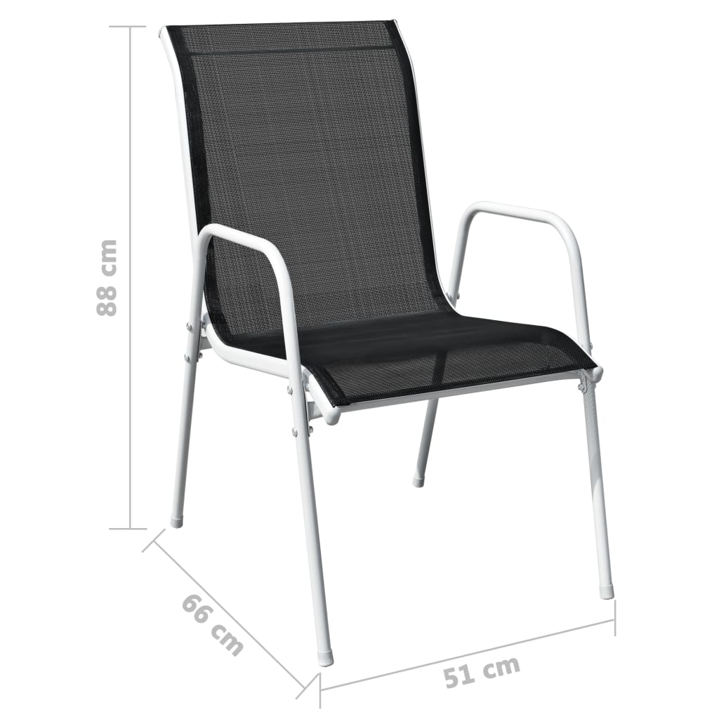 Ensemble à manger d'extérieur 9 pcs Acier Noir - XIOS