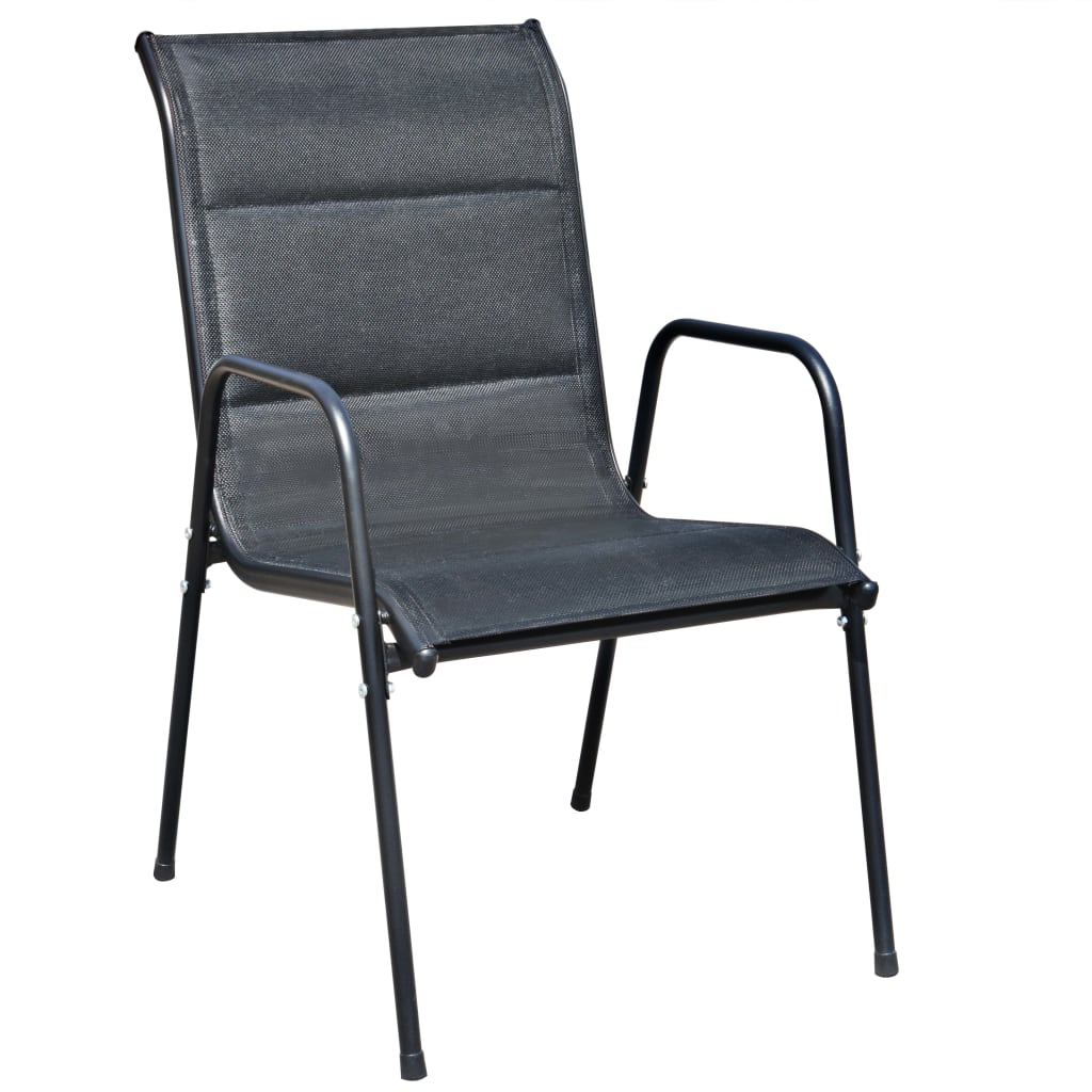 Ensemble à manger d'extérieur 9 pcs Acier Noir - XIOS