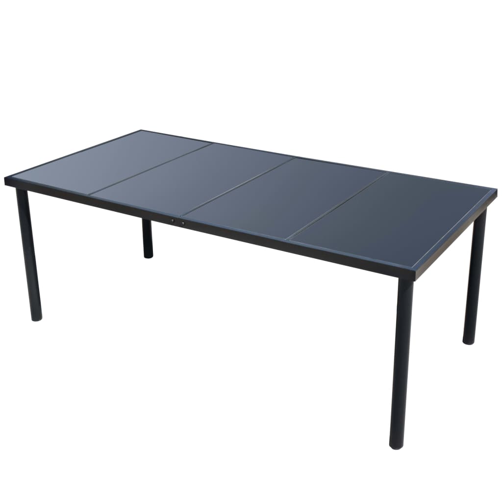 Ensemble à manger d'extérieur 9 pcs Acier Noir - XIOS