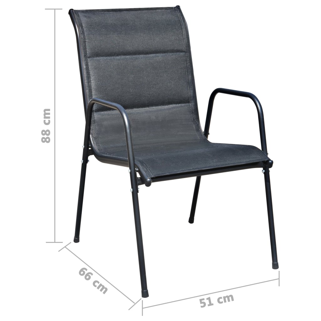 Ensemble à manger d'extérieur 9 pcs Acier Noir - XIOS