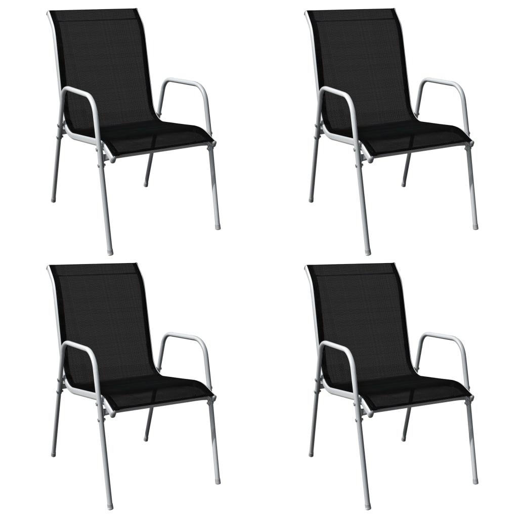 Ensemble à manger d'extérieur 5 pcs Acier Noir - XIOS