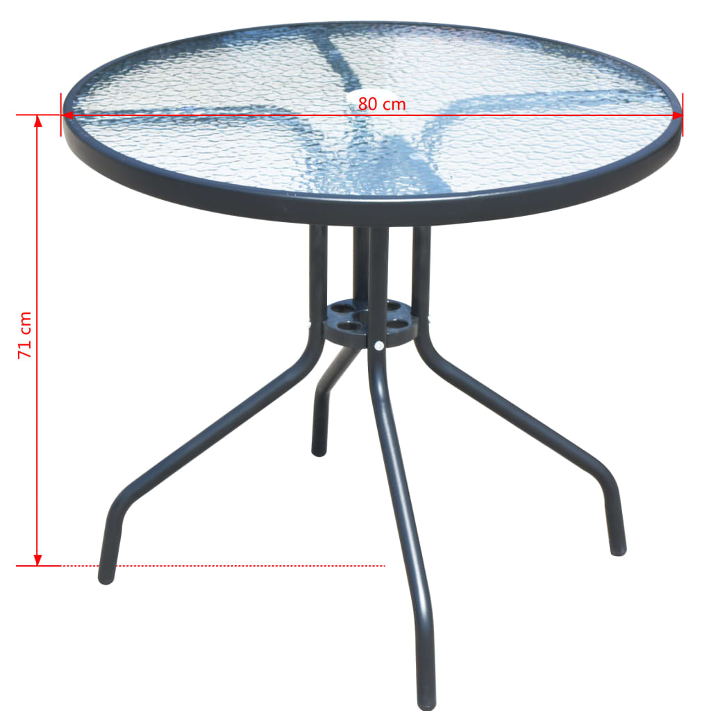 Mobilier de salle à manger d'extérieur 5 pcs Acier Noir - XIOS