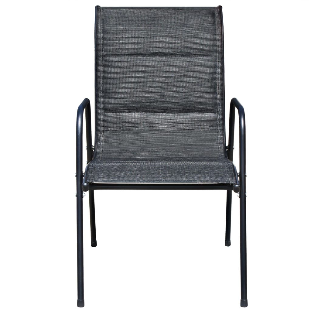 Mobilier de salle à manger d'extérieur 5 pcs Acier Noir - XIOS