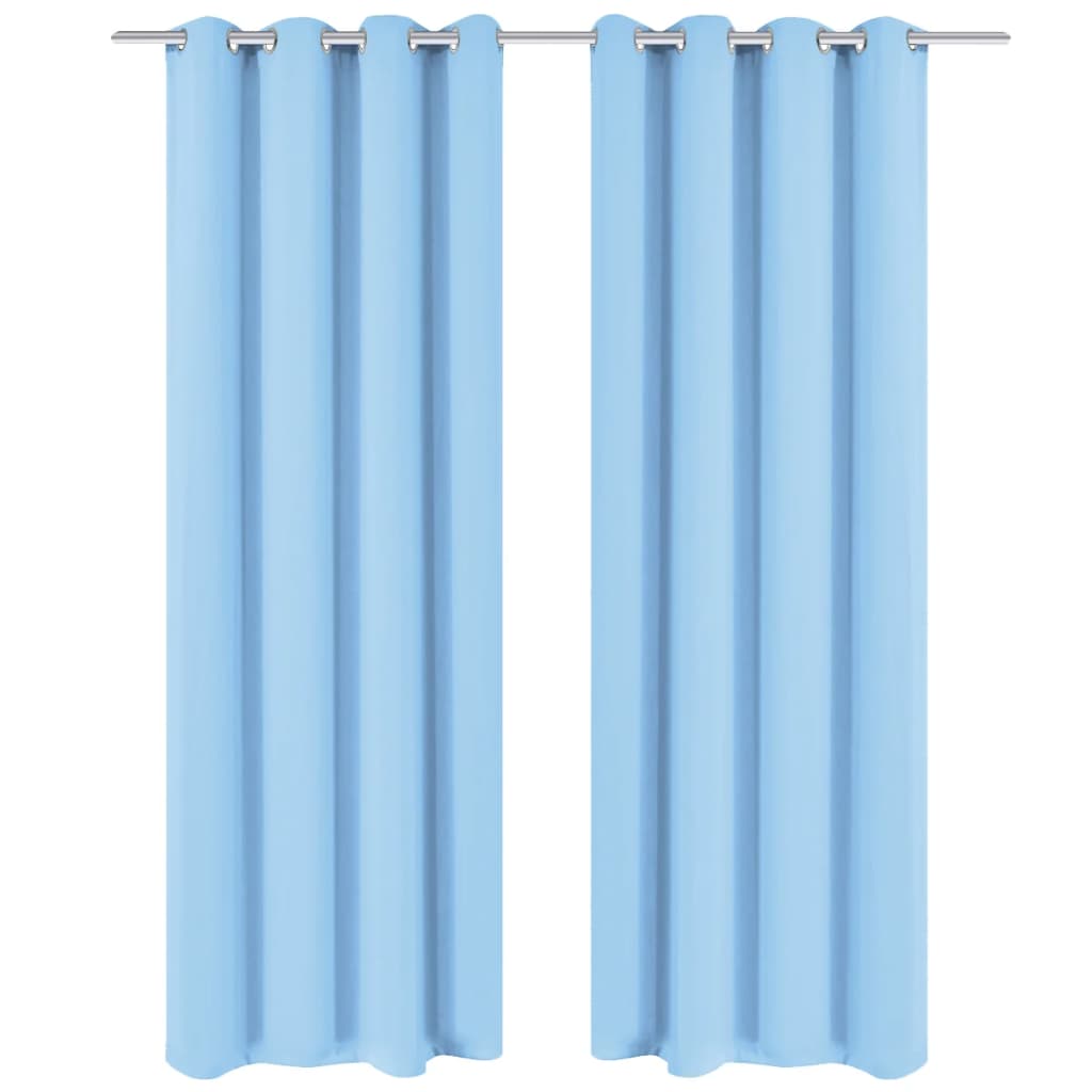 Rideau avec œillets métalliques 2 pcs 135 x 175 cm Turquoise