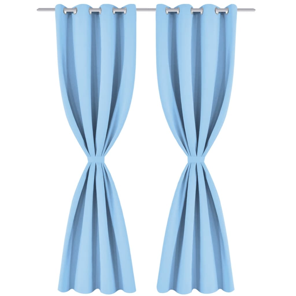 Rideau avec œillets métalliques 2 pcs 135 x 175 cm Turquoise