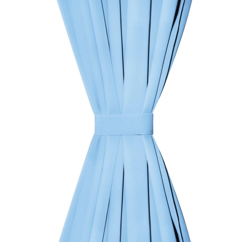 Rideau avec œillets métalliques 2 pcs 135 x 175 cm Turquoise Rideaux vidaXL