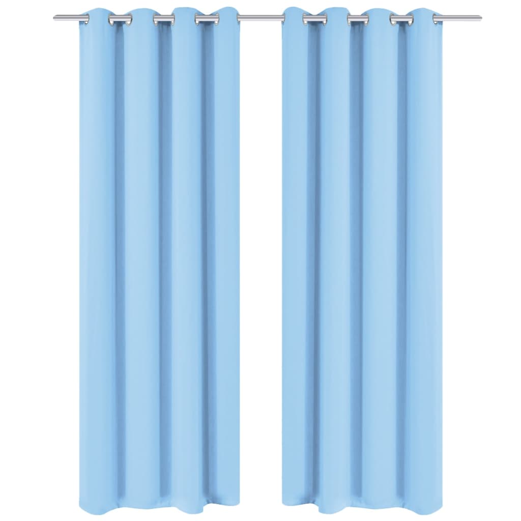Rideau avec œillets métalliques 2 pcs 135 x 245 cm Turquoise