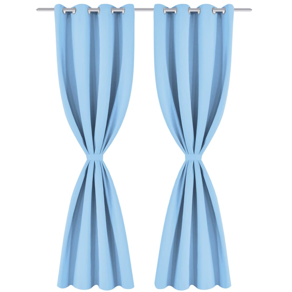Rideau avec œillets métalliques 2 pcs 135 x 245 cm Turquoise