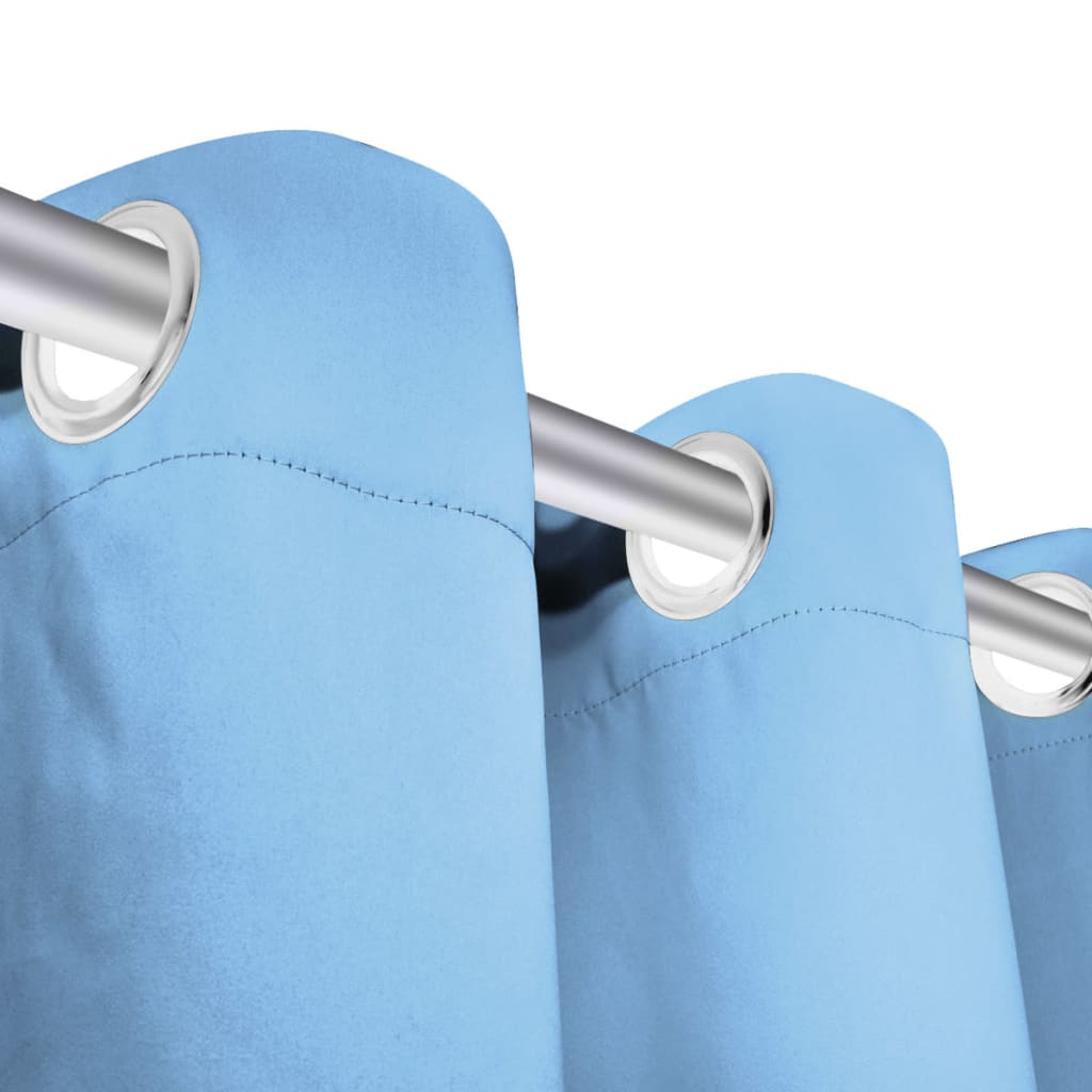 Rideau avec œillets métalliques 2 pcs 135 x 245 cm Turquoise Rideaux vidaXL