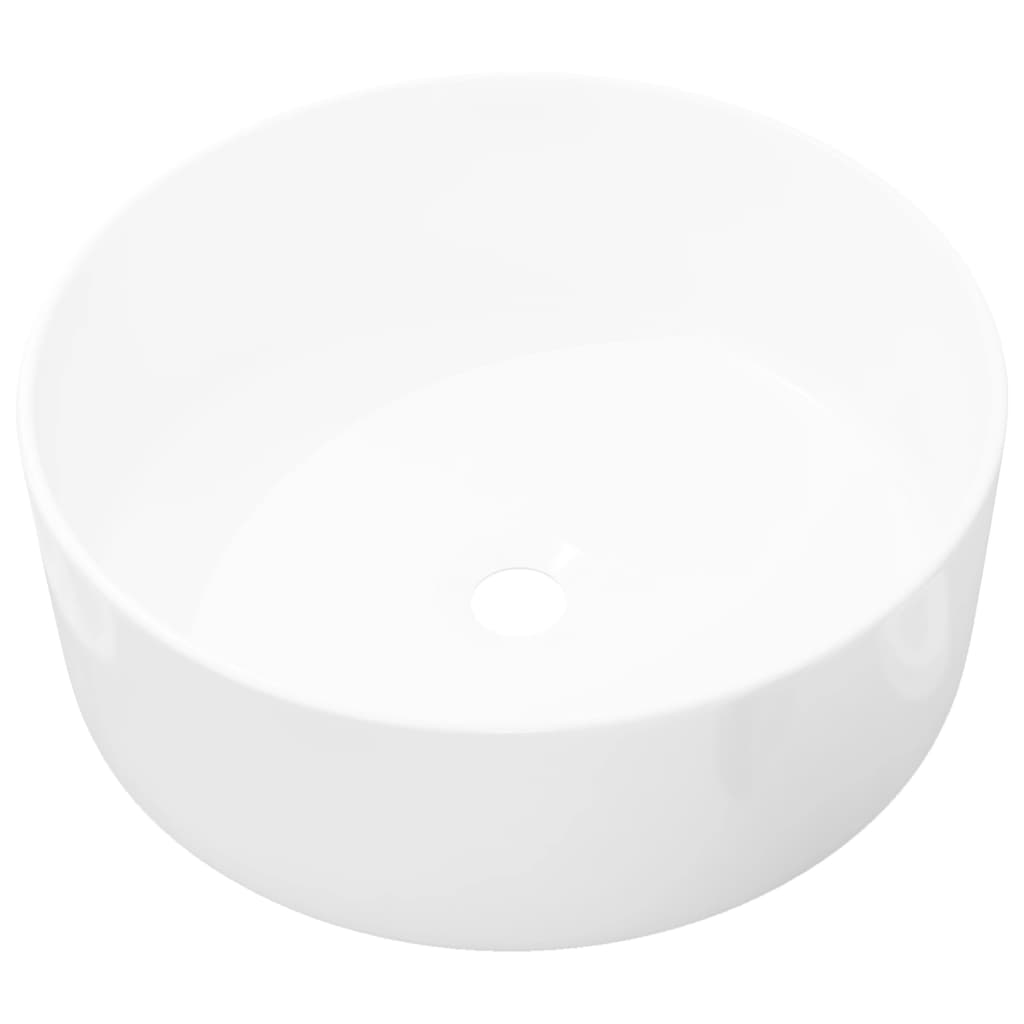 Lavabo ronde Céramique Blanc 40 x 15 cm Lavabos vidaXL