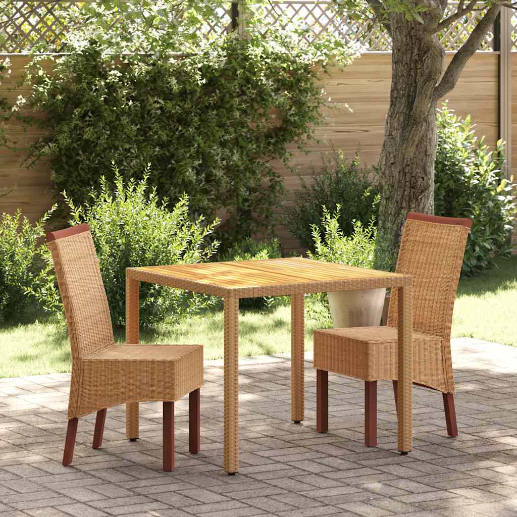 Chaises à manger lot de 2 marron rotin naturel