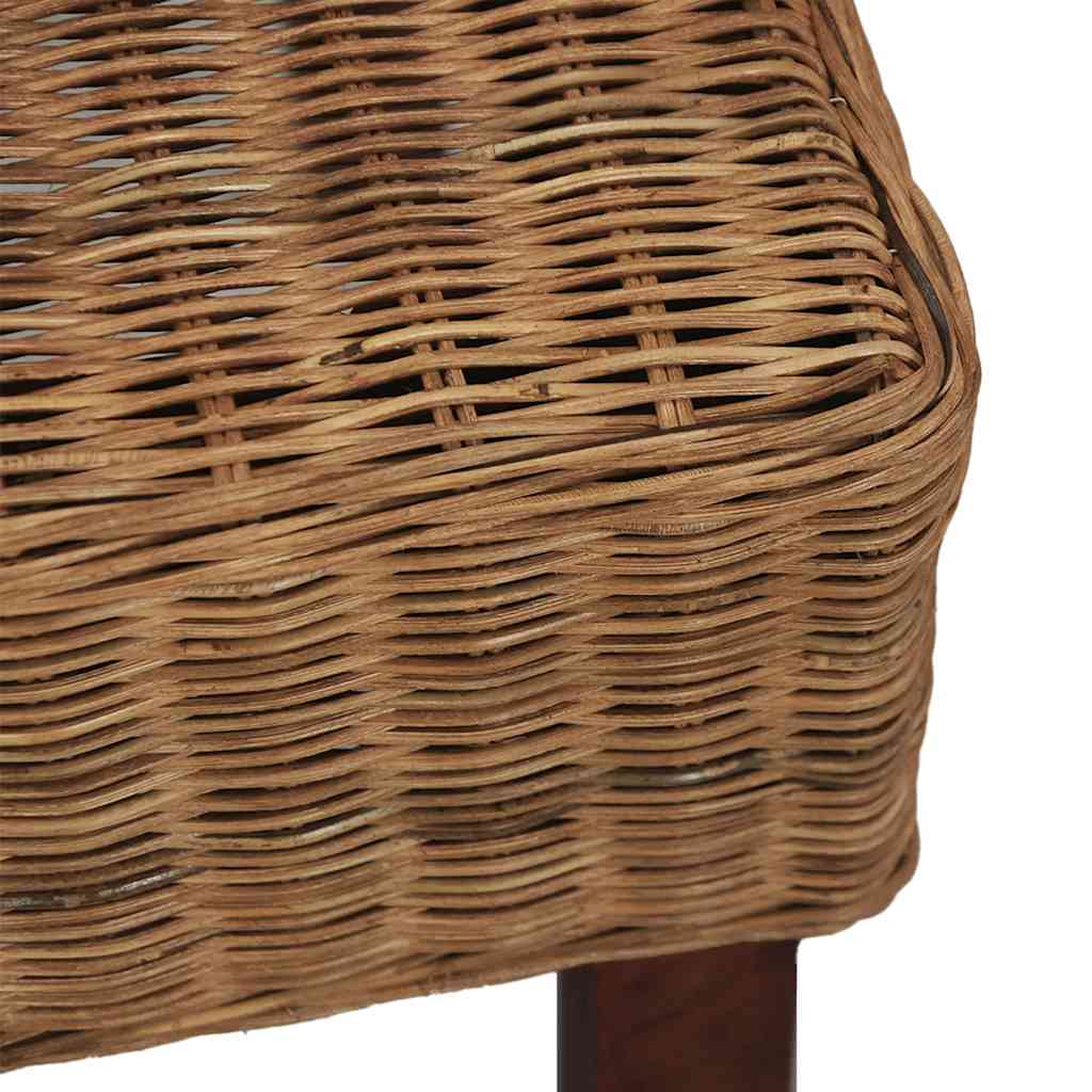 Chaises à manger lot de 2 marron rotin naturel