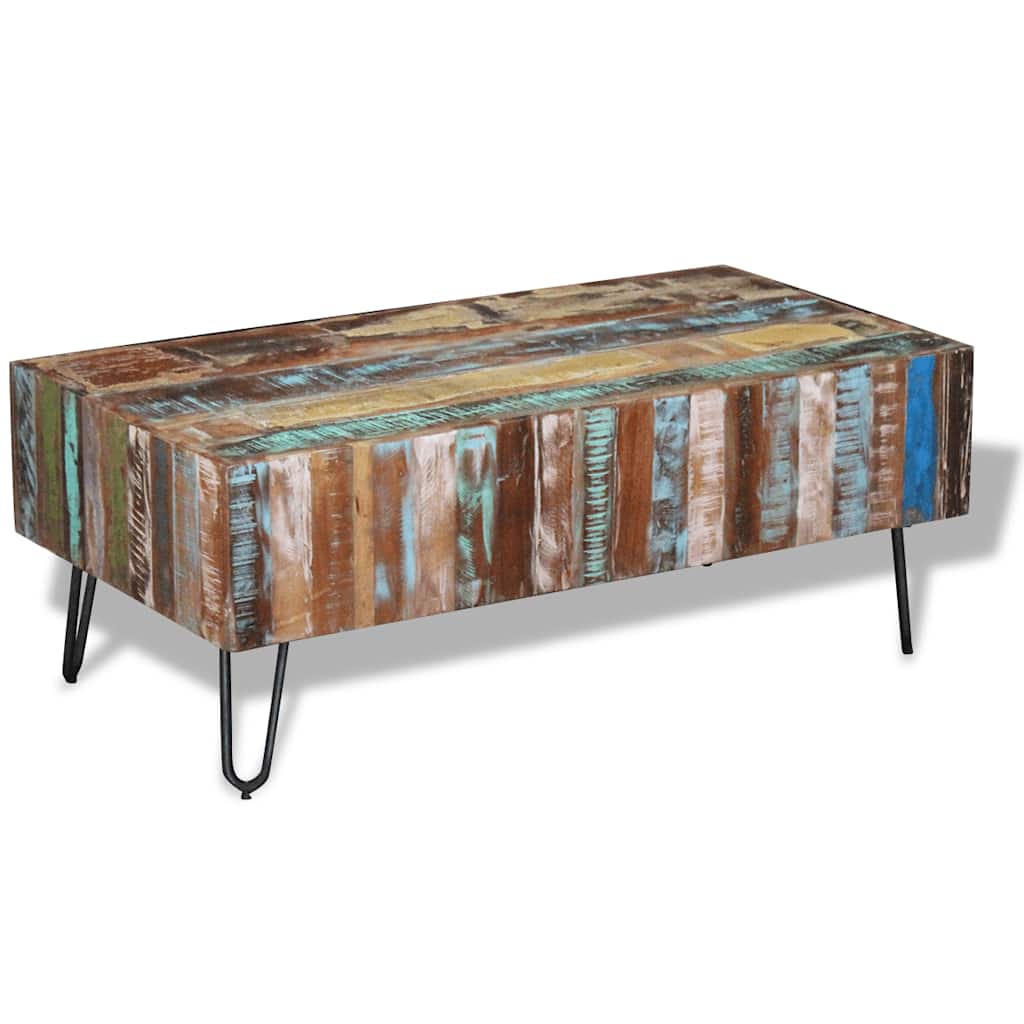 Table basse Bois massif de récupération 100x50x38 cm - XIOS