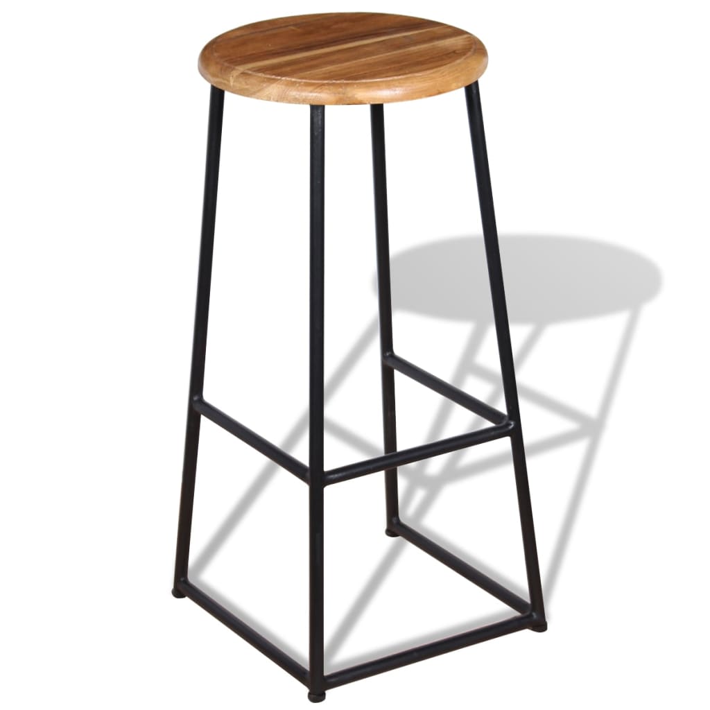 Tabourets de bar lot de 2 bois de teck massif - XIOS